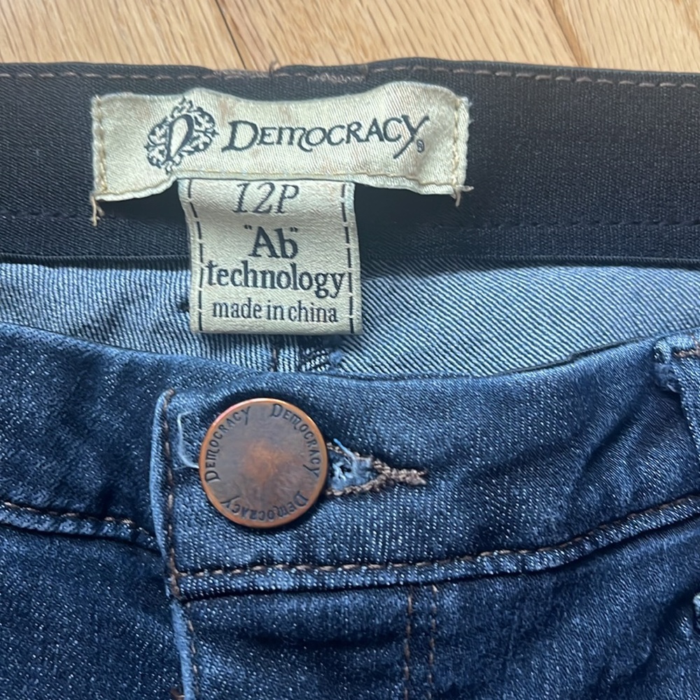 Democracy skinny jeans jeggings size 12 petite like new dark blue - Picture 2 of 6